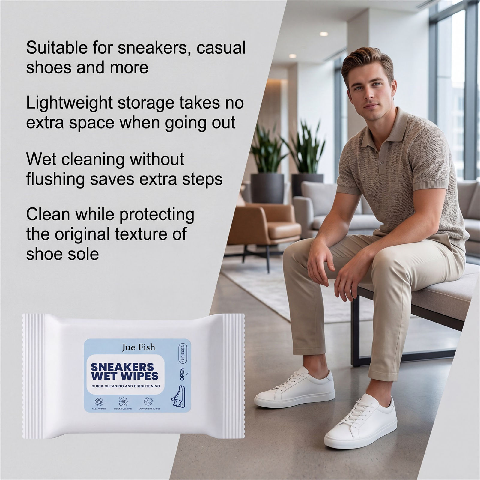 Sneaker Care Wipes - 신발 세척 티슈 휴대용 여행용 스니커즈